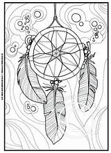Coloring Native Pages American Printable Dream Catcher Feather Adults Dreamcatcher Print Mandala Colouring Color Adult Sheets Indian Drawing Feathers Printables sketch template