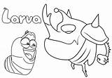 Larva Coloring Pages Kids Frog Red Cartoon Ten Kind Cute Popular sketch template