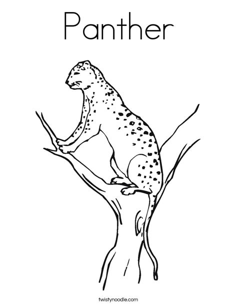 panther coloring page twisty noodle