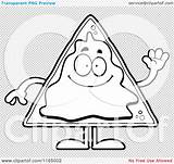 Mascot Waving Nacho Outlined Coloring Clipart Cartoon Vector Cory Thoman sketch template