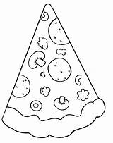 Pizza Clipart Coloring Clip Cartoon Food Pages Triangle Slice Objects Color Drawing Circle Cheese Cliparts Word Kids Library Gif Background sketch template