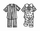 Pajamas Coloring Pages Colouring Template Colorear Coloringcrew Stripy Flowery Girl Picolour sketch template