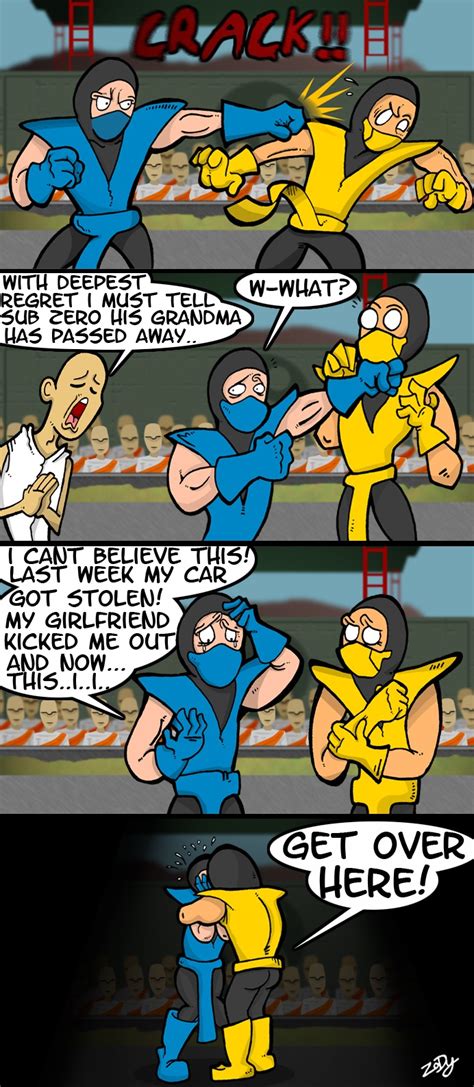 scorpion character sub zero mortal kombat comics funny comics and strips cartoons
