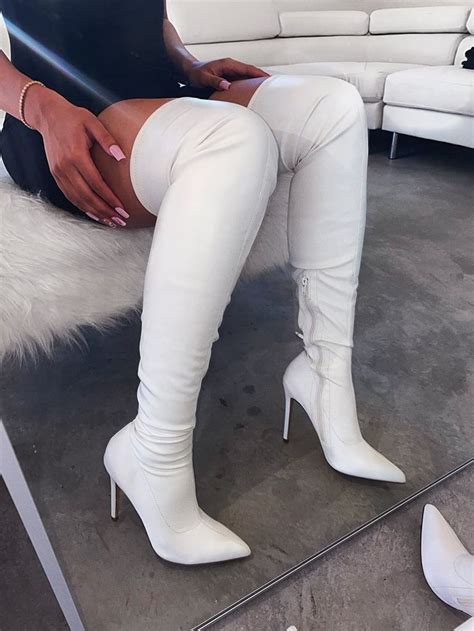 Pin By Joseph Laspisa On I’m ÖÑ A Ńew Level White Thigh High Boots