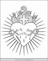 Thecatholickid Corazon Tattoo Arte Sagrado Colorear Sacré Hertot Shaneka Print sketch template