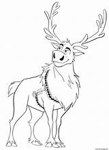 Sven Coloring Pages Cute Reindeer Printable Print sketch template