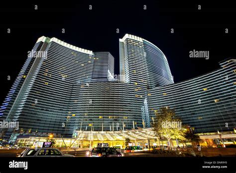 aria hotel casino  las vegas pictured  night stock photo alamy