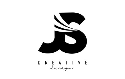 creative black letters js   logo  leading lines  road concept