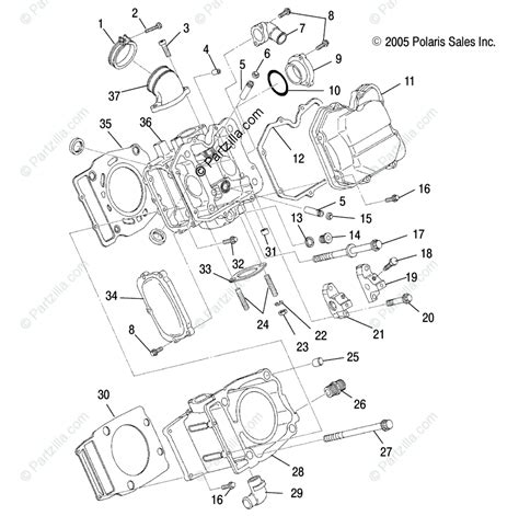 polaris atv  oem parts diagram  engine cylinder partzillacom