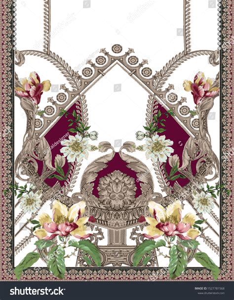 Ilustrações Stock Imagens E Vetores De Digital Textile Design Ornament