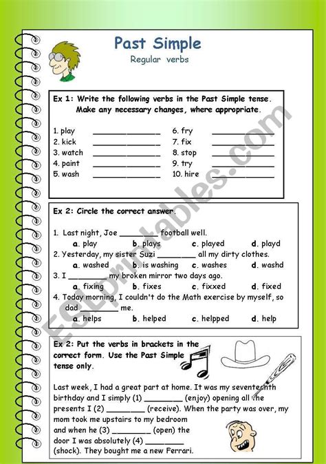 simple regular  irregular verbs esl worksheet  diana