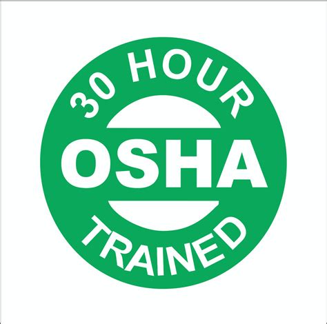 hour osha trained hardhat sticker