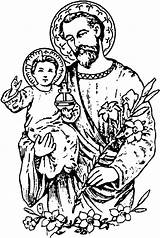 Joseph St Saint Jesus Coloring Clipart Pages Catholic Child Prayer Kids Arte Saints  Cliparts Mary Clip Para Marysrosaries Clipground sketch template