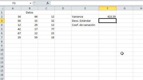 Cómo Calcular El Coeficiente De Variación En Excel Matemáticas