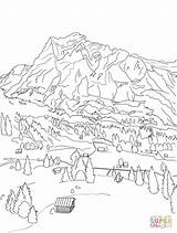 Coloring Swiss Alps Pages Printable Mountain Alpen Switzerland Color Drawing Drawings sketch template