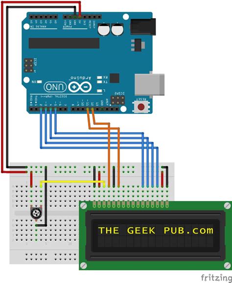 arduino lcd display wiring  geek pub