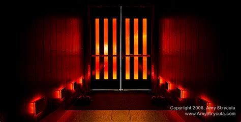 door lit  glowing orangered light  entry door   flickr