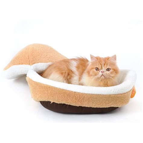 cozy  warm hamburger bed  cats mylittlebrownie