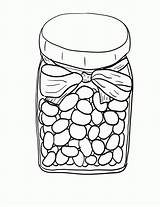 Jelly Beans Coloring Clipart Jar Bean Pages Drawing Food Clip Drawings Line Kids Cliparts Jars Preschool Magic Pile Color Printable sketch template