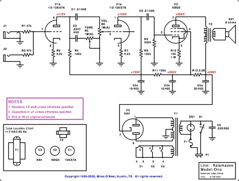 watt tube amp schematic