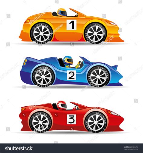 vector set racing cars stock vector royalty   shutterstock