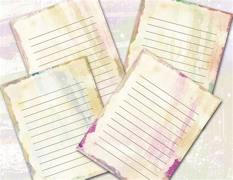write printable lined journal paper kit writing paper etsy