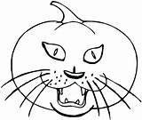 Coloring Pumpkin Cat Pages Halloween Scary Drawing Printable Kids Spooky Kitty Print Color Draw Benefits Moon Getcolorings Sheets Getdrawings Face sketch template