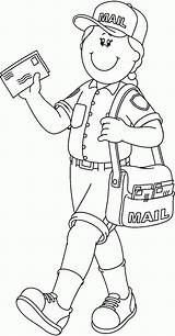 Community Helpers Coloring Pages Mailman Helper Preschool Kids Workers People Help Who Azcoloring Activities sketch template