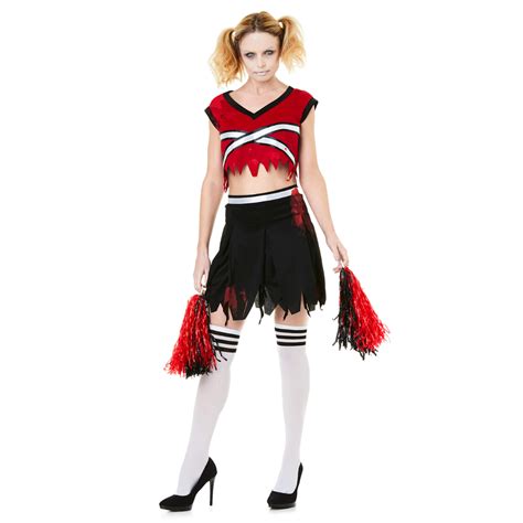 zombie cheerleader costume halloween womens scary cheer dancer with