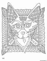 Coloring Pages Tribal Pattern Fox Adults Printable Drawing Getdrawings sketch template