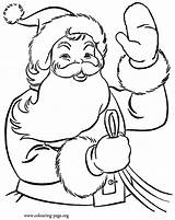 Santa Coloring Claus Kids Christmas Waving Pages Colouring Children Printable Color Sleigh Sheet Reindeer Book His sketch template