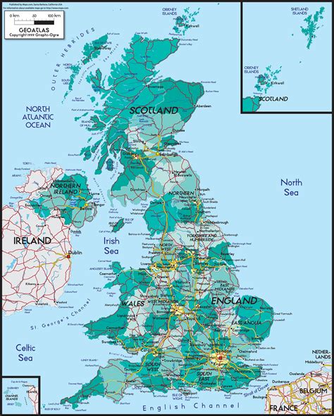 united kingdom political wall map mapscomcom