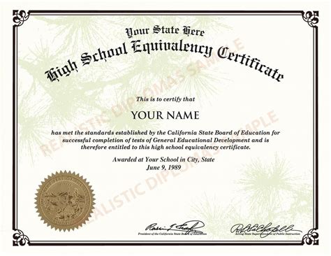 fake ged  high school equivalency diplomas realistic diplomas