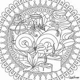 Pages Coloring Color Therapy Spa Adults Apple Things Colouring Mandala App Books sketch template