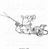 Vector Pressure Cartoon Washer Guy Coloring Outline Using High Leishman Ron sketch template