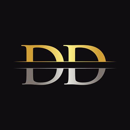 initial dd letter logo design vector  gold  silver color dd logo design stock