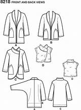 Simplicity Pattern Sew Vest Jackets Easy Line Patterns Patternsandplains Womens Quantity Fabric Drawings Details Women sketch template