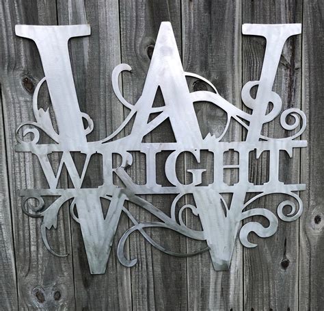 personalized metal monogram sign wall decor sculptures figurines