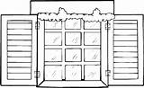 Window Coloring Winter Pages Kids Purplekittyyarns sketch template