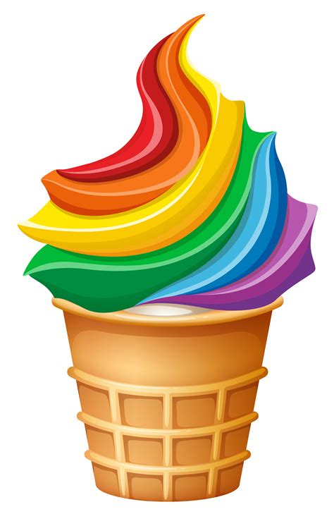 rainbow ice cream  cone  vector art  vecteezy