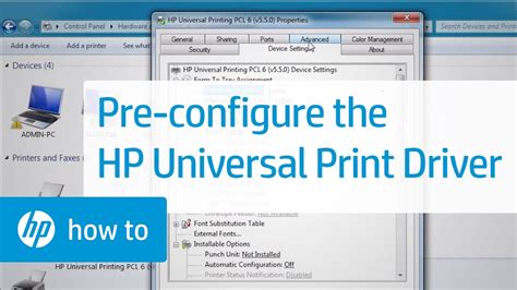 pre configuring  hp universal print driver   hp driver configuration utility video