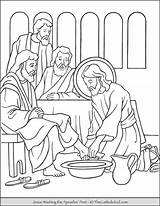 Coloring Jesus Feet Washing Holy Thursday Pages Apostles Thecatholickid Lent Catholic Colouring Kids Bible Week Children Sheets Church Easter Book sketch template