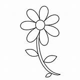 Flower Outline Coloring Cute sketch template