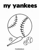 Yankees Ny Yankee Getcolorings Baseball Col sketch template