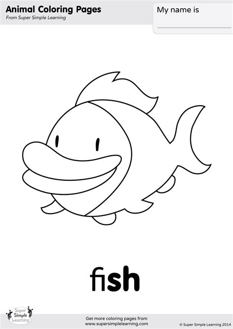 fish coloring page super simple