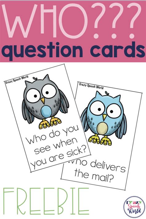 question cards freebie crazy speech world