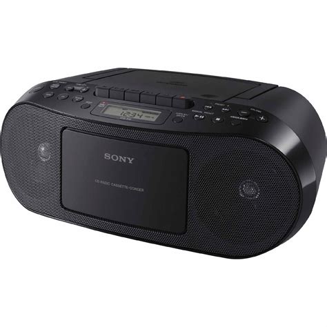 sony cfdsblk portable cd  cassette boombox  fmam radio black