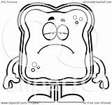 Toast Mascot Jam Clipart Happy Cartoon Coloring Depressed Sick Cory Thoman Outlined Vector Royalty Clipartof sketch template