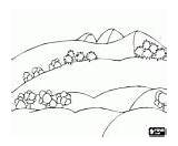 Coloring Hills Trees sketch template