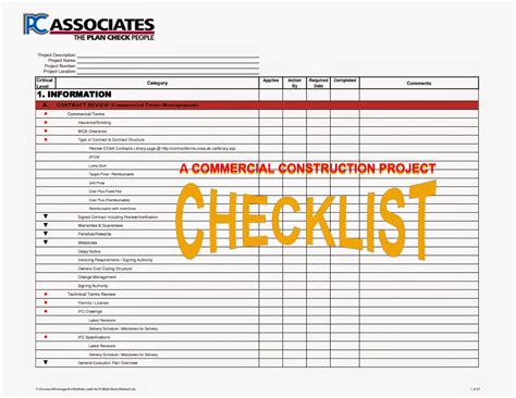 construction processes review construction checklist review